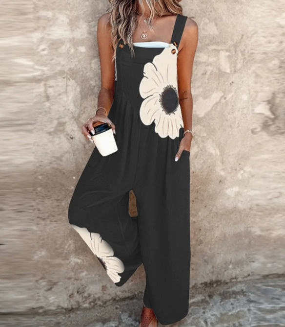 Summer New Women's Vintage Printed Jumpsuit