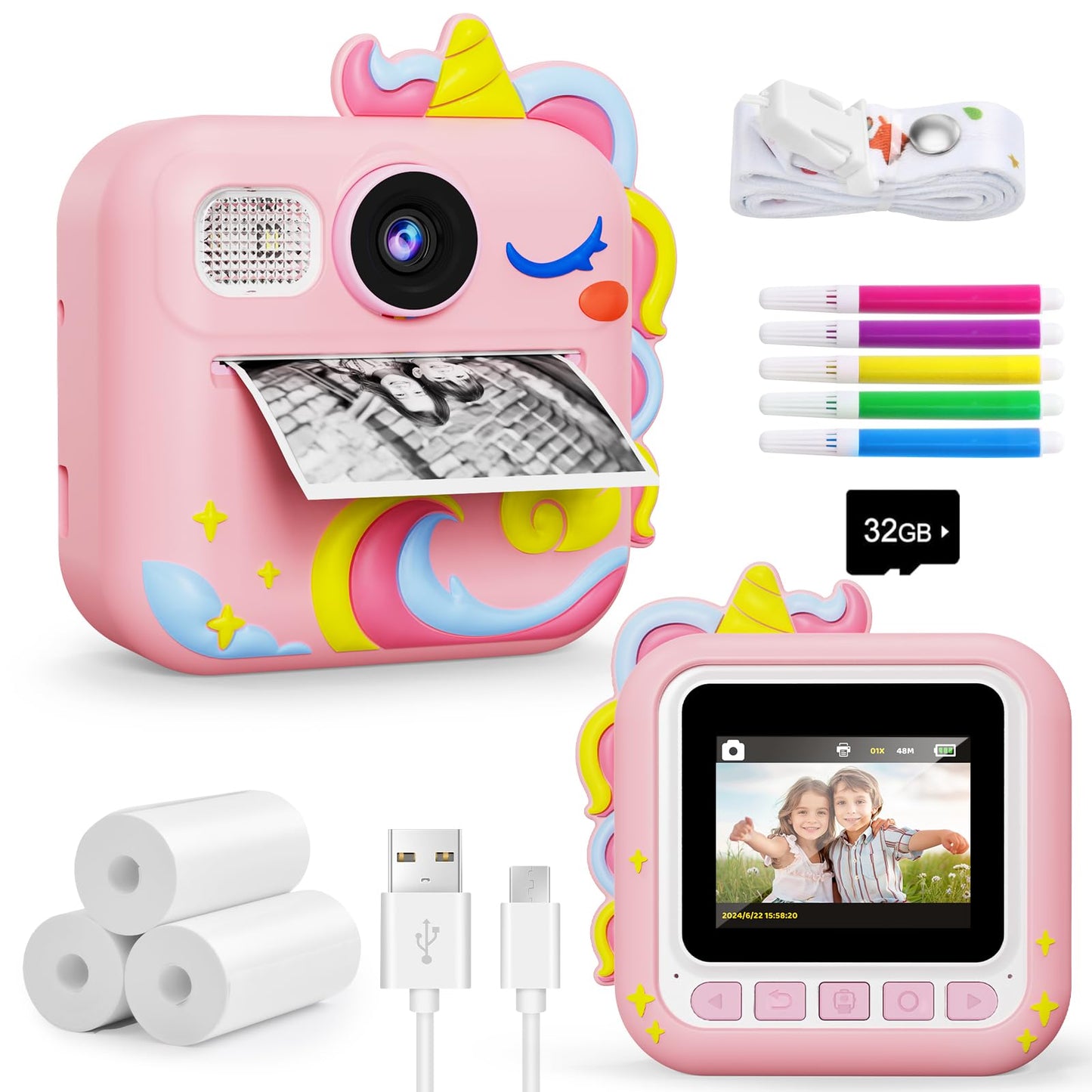 KOKODI Kids Camera Instant Print Toddler Cameras Digital Video Instant Print Camera