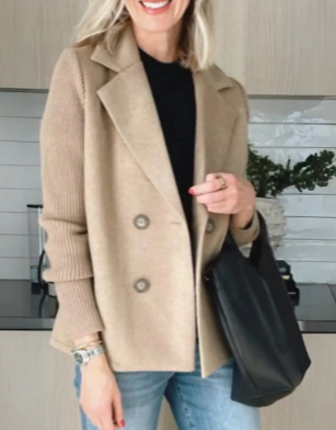 Katrin Patchwork Blazer with Knitted Sleeves (One Piece)