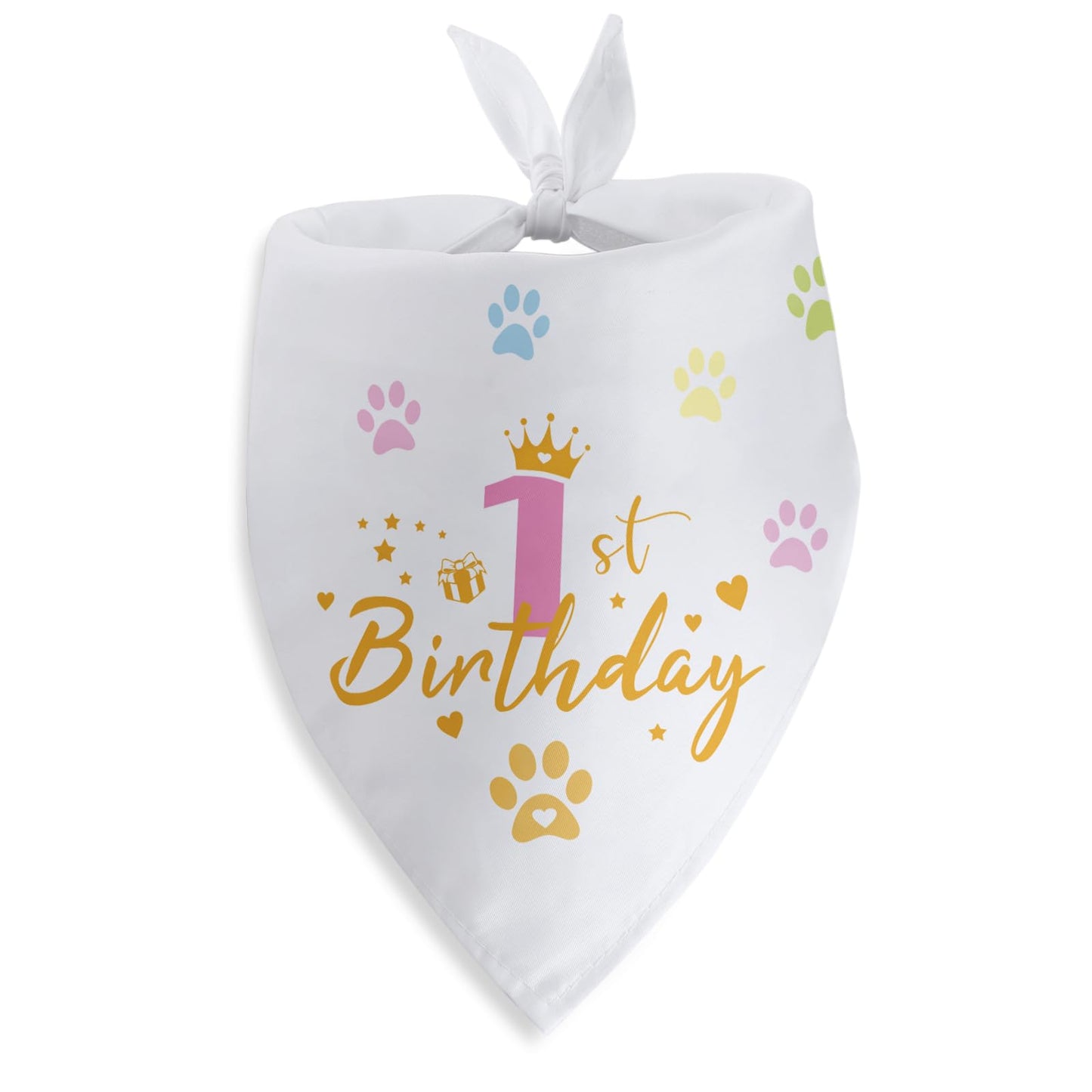 Dog First Birthday Bandana Dog 1st Birthday Bandana Dog 1st Birthday Boy Girl Happy Birthday Dog Bandana Photo Prop Pet Scarf Accessories for Dog Lovers Gifts