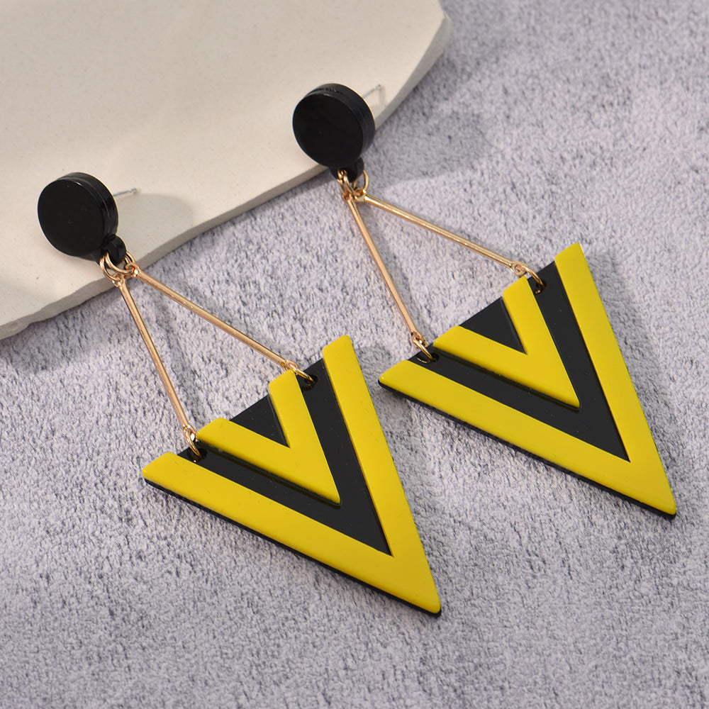 Exaggerated Triangle Acrylic Long Pendant Earrings