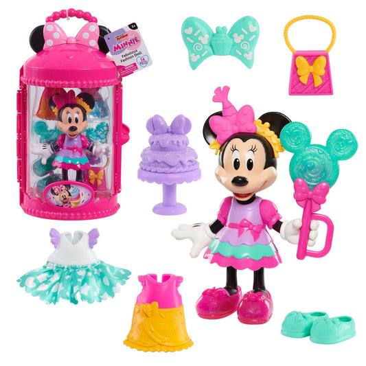 Minnie Mouse Fabulous Fashion 14-piece Sweet Party Doll and Accessories Kids Toys for Ages 3 Up by Just Play
