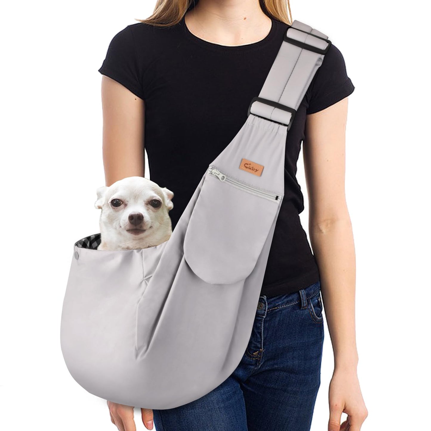 CUBY Dog and Cat Sling Carrier Hands Free Reversible Pet Papoose Bag
