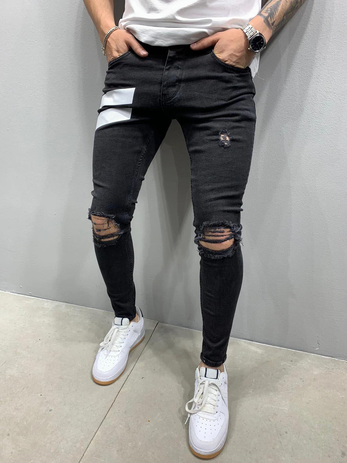 Trendy Boys' Ripped Elastic Pencil Pants