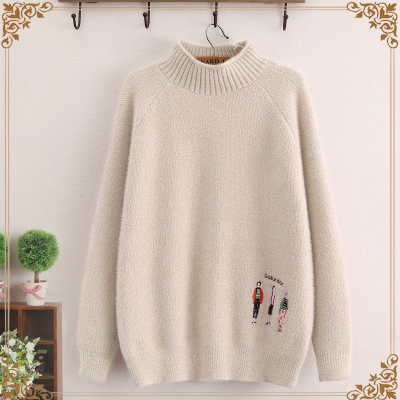 Loose-Fit Knitted Sweater for Middle & High School Girls
