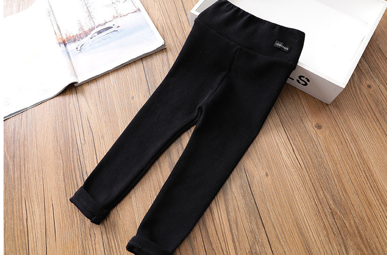 High Waist Elastic Leggings with Letter Labels for Girls