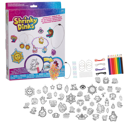 Just Play Shrinky Dinks Astrology Set 50 Pre-Cut Shrinky Dinks Kids Arts and Crafts Activity Set Kids Toys for Ages 5 Up Amazon Exclusive