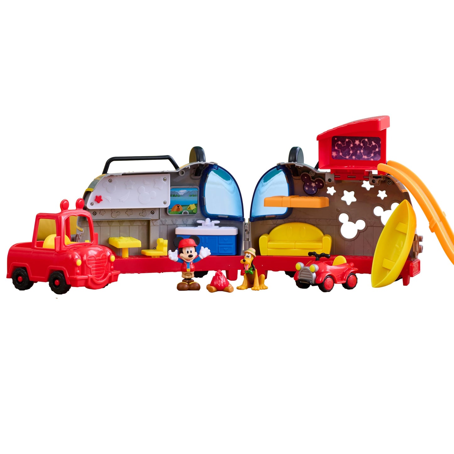 Just Play Disney Junior Mickey Mouse Happy Camper Lights and Sounds Playset 10-Pieces Kids Toys for Ages 3 Up