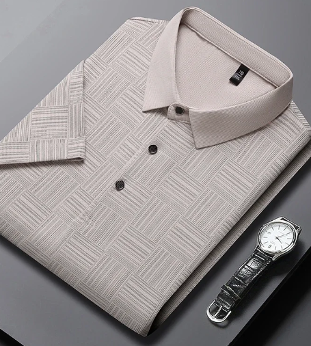 Men's Textured Polo Shirt (Short Sleeve, One Piece)