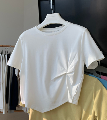 Irregular Short-Sleeved T-Shirt for Women (Single Piece)