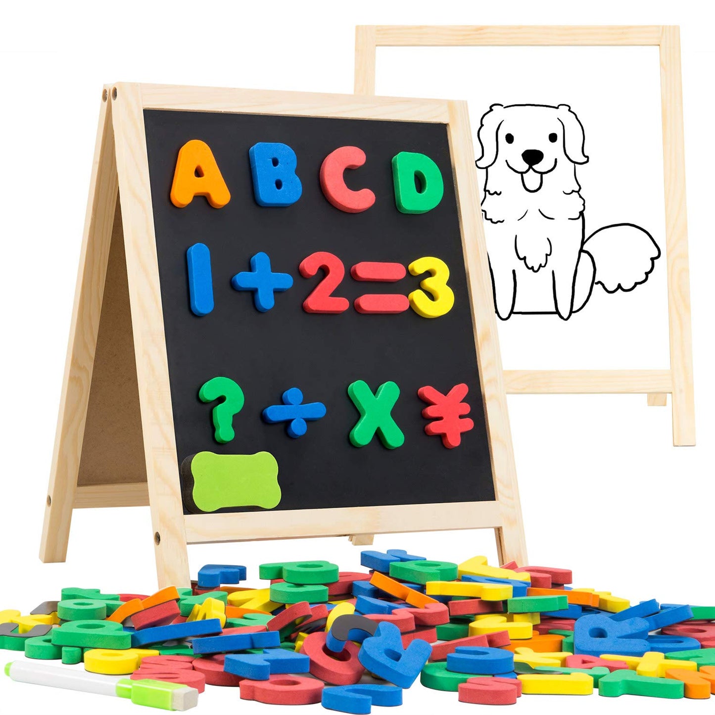 INNOCHEER Magnetic Letters and Numbers for Toddlers Magnetic Board for Kids ABC Alphabet Magnets Educational Dry Erase Board
