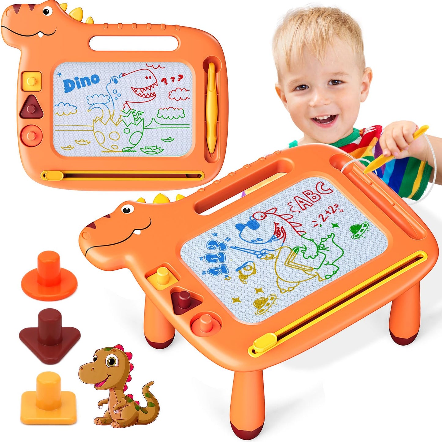 Toddler Toys 2-3 Dinosaur Magnetic Drawing Board Colorful Magna Sturdy Doodle Board Kids Toys