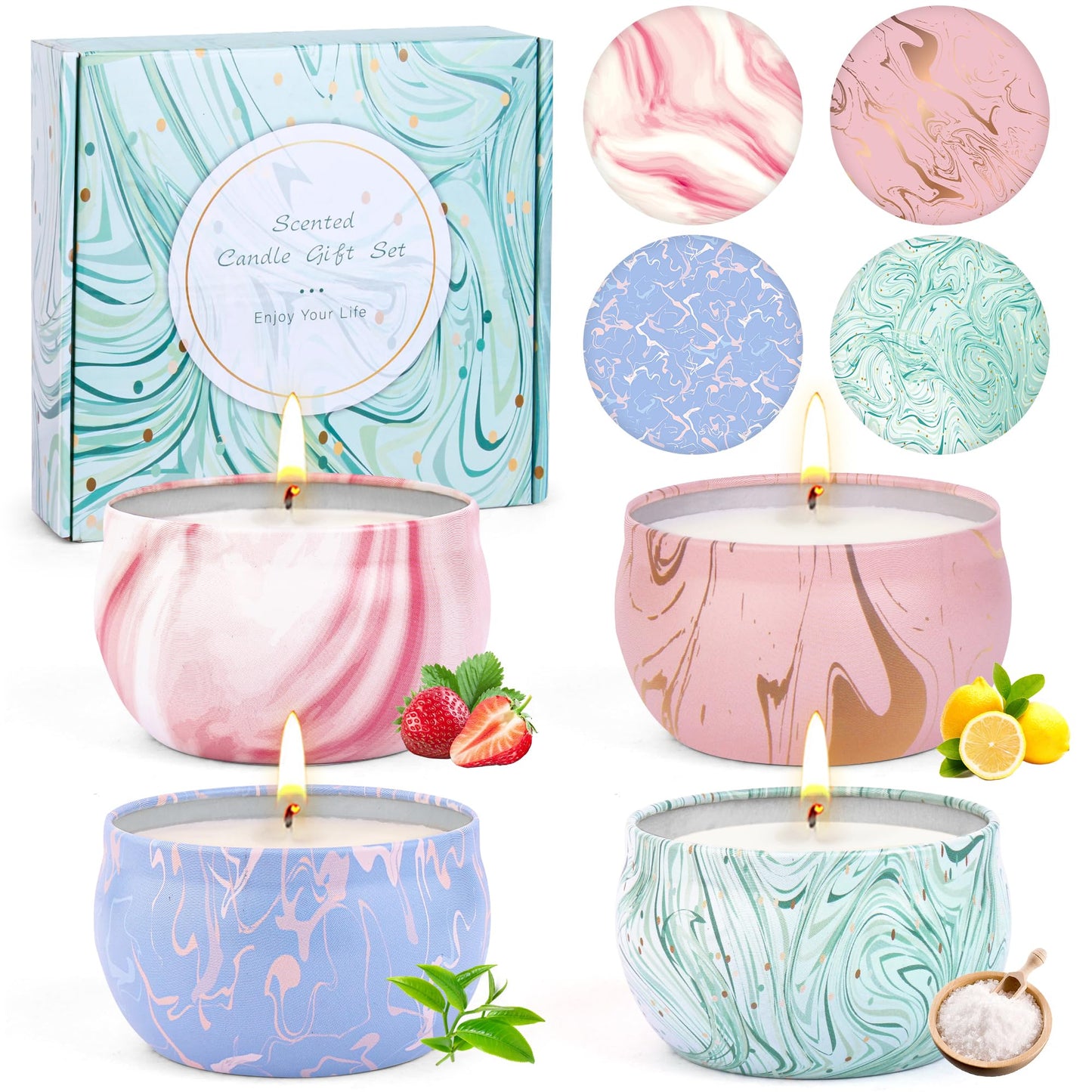 Candle Gifts Scented Candles 4 Pack Aromatherapy Candles
