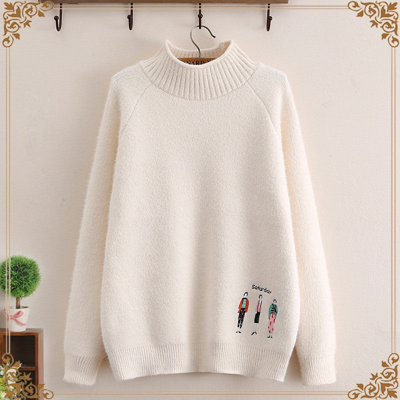 Loose-Fit Knitted Sweater for Middle & High School Girls