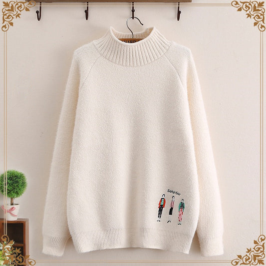 Loose-Fit Knitted Sweater for Middle & High School Girls