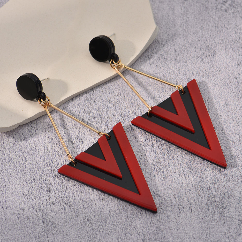 Exaggerated Triangle Acrylic Long Pendant Earrings