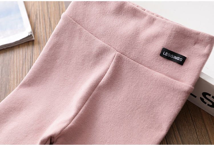 High Waist Elastic Leggings with Letter Labels for Girls