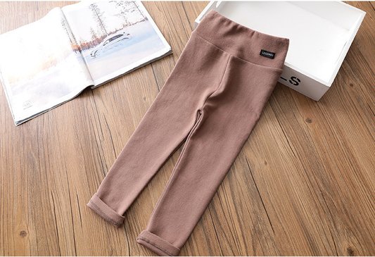 High Waist Elastic Leggings with Letter Labels for Girls