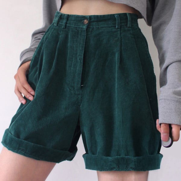 Girls High Waist Green Fleece Casual Pants
