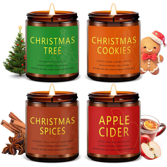 4 Pack Christmas Scented Candles for Home