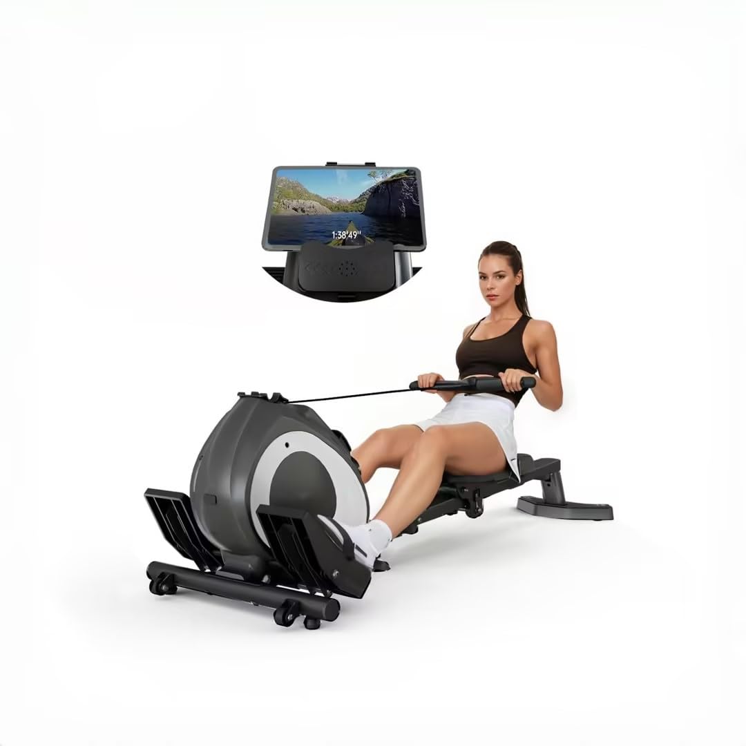 Rowing Machine for Home Magnetic Rower Machine with Quiet Resistance Foldable Rower for Home Use Burn Fat & Sculpt Muscles