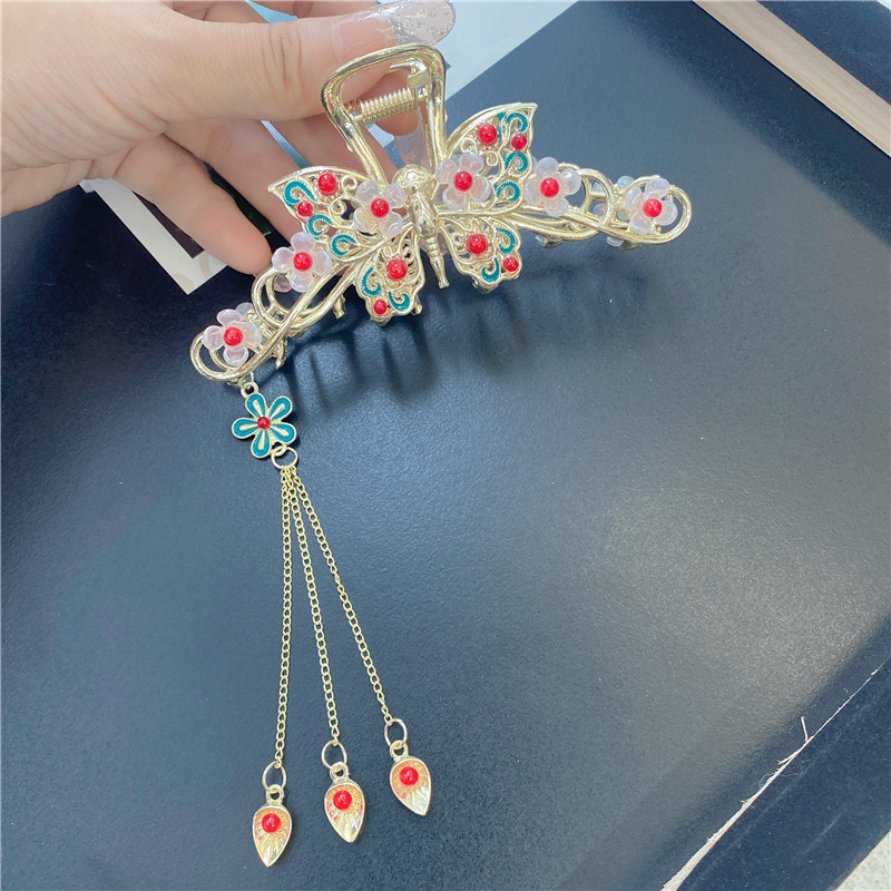 National Style Pearl Hair Clip with Tassels (Large Size)