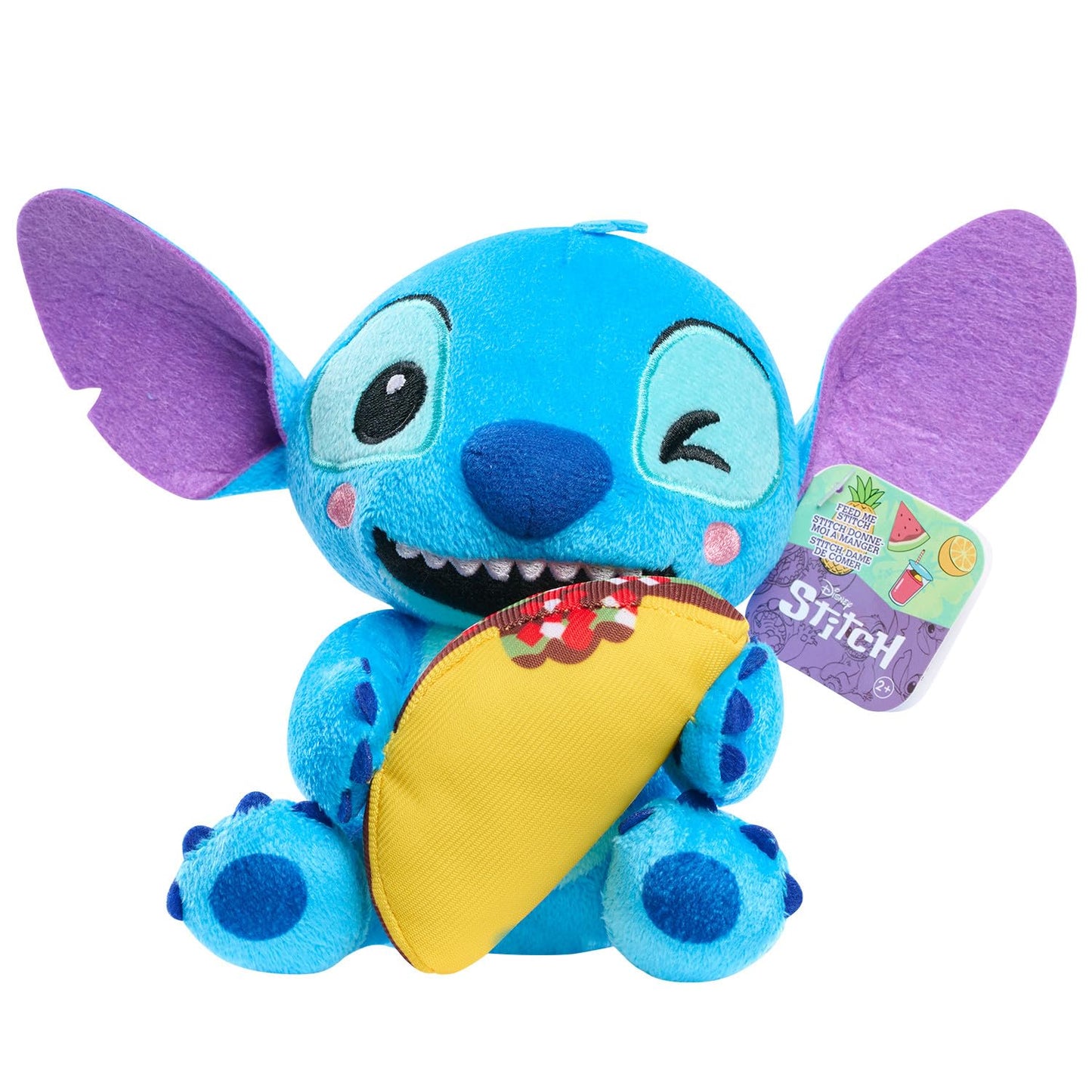 Disney Stitch Small 7-inch Plush Stuffed Animal Stitch with Taco Kids Toys for Ages 2 Up by Just Play
