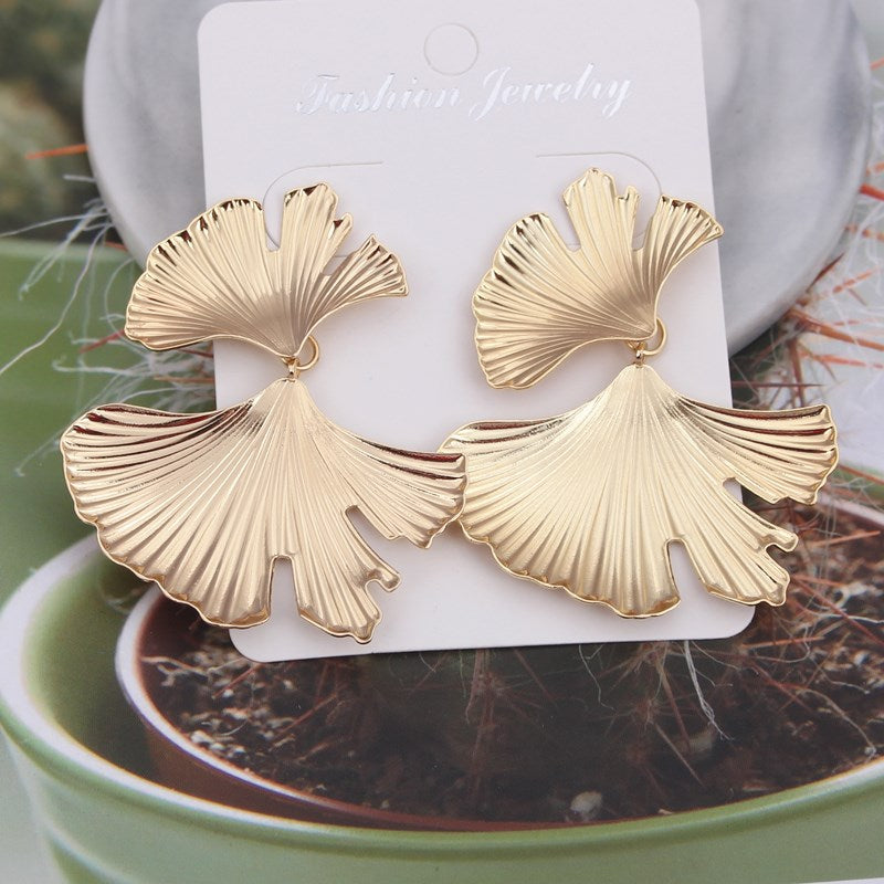 Bohemian Geometric Ginkgo Leaf Women's Earrings