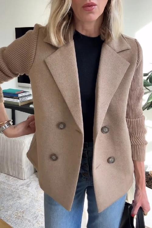 Katrin Patchwork Blazer with Knitted Sleeves (One Piece)