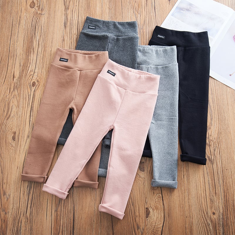 High Waist Elastic Leggings with Letter Labels for Girls