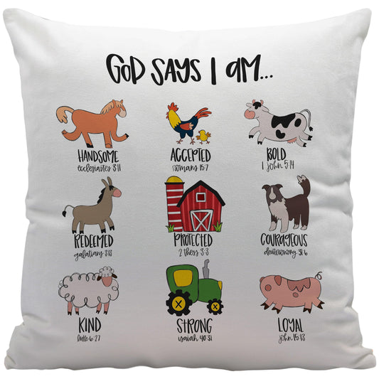 Ayxvt Christmas Pillow Covers 18x18 God Says I am Christian Pillow Covers Christian Gifts for Women Womens Gifts for Christmas Christmas Decorations Indoor Christmas Living Room Bedroom Decor