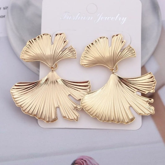 Bohemian Geometric Ginkgo Leaf Women's Earrings