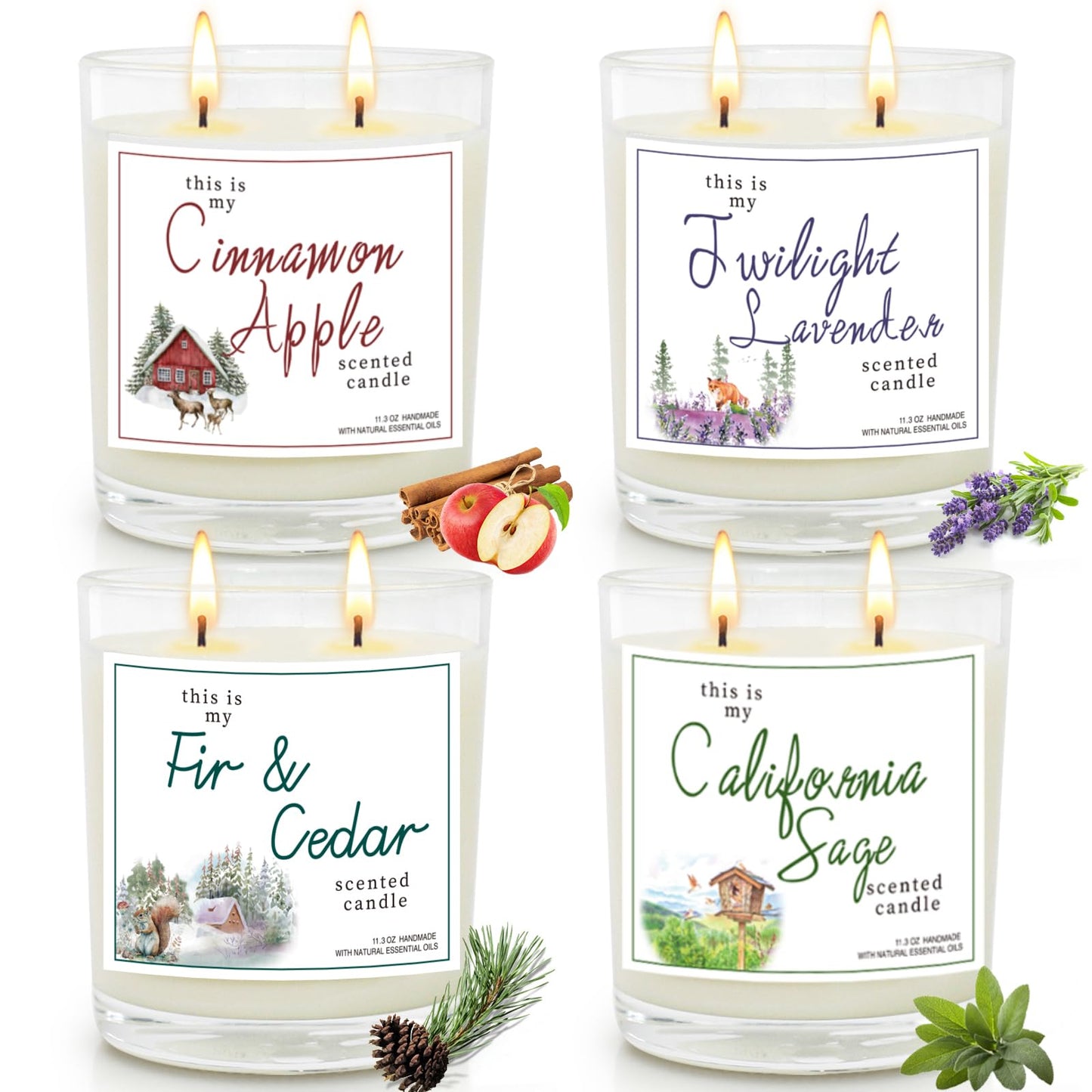 4 Pack Candles for Home Scented 44.8 oz 360 Hour Long Lasting Candles