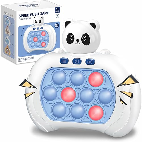 Handheld Game for Kids Fast Push Game Fidget Toys Quick Press Bubble Game Console Puzzle Game Light up Game Console