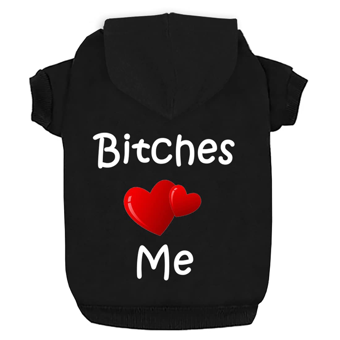 Dog Hoodie Dog Hoodies for Large Dog Clothes Bitches Love Me Fleece Sweater Winter Sweatshirt Warm Cotton Grooming Hoodie for Large Dog Black XXL