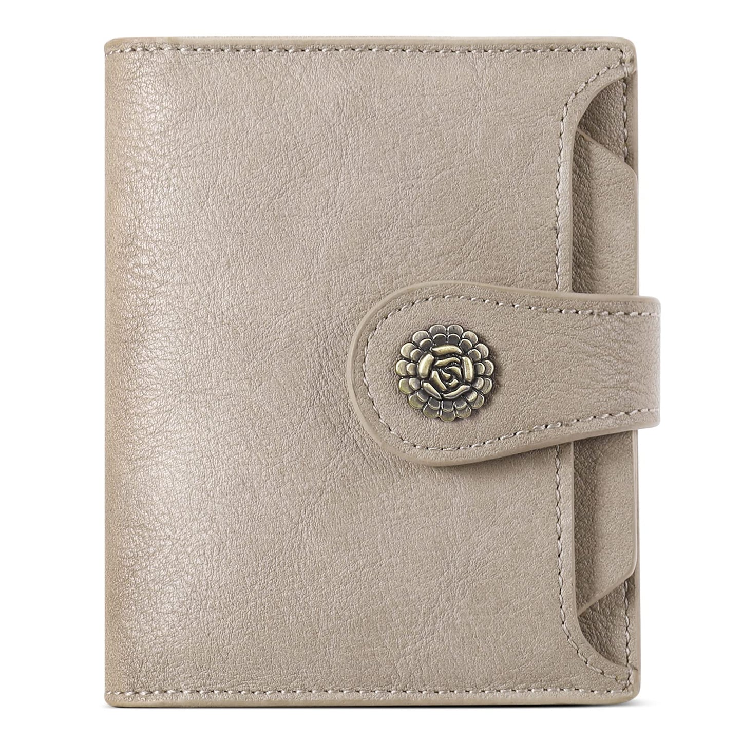 CLUCI Small Wallets for Women RFID Blocking Leather Trifold Compact Credit Card Holder with ID Window Ladies Zipper Coin Purse
